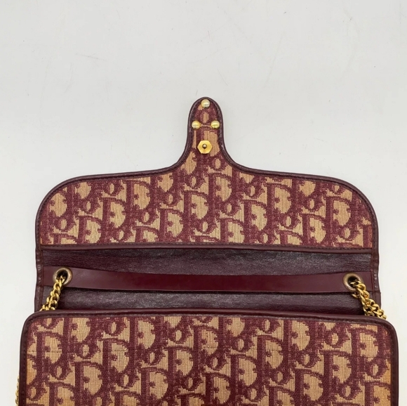 Auth Dior 30 Montaigne Trotter Bordeaux Shoulder/Clutch Bag - Picture 9 of 14